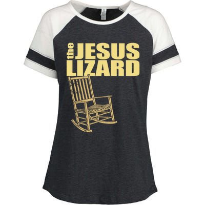 The Jesus Lizard Funny Chair Saying Christian Faith Music Enza Ladies Jersey Colorblock Tee