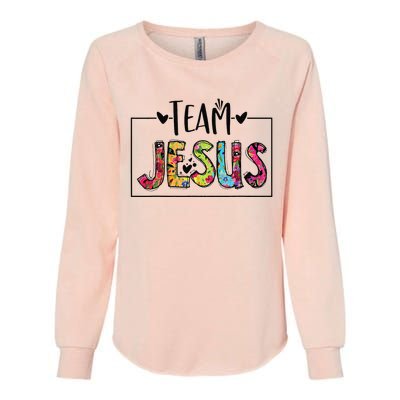 Team Jesus Lover Christian Funny Believers God Womens California Wash Sweatshirt