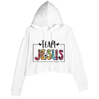 Team Jesus Lover Christian Funny Believers God Crop Fleece Hoodie