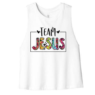 Team Jesus Lover Christian Funny Believers God Women's Racerback Cropped Tank