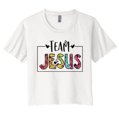 Team Jesus Lover Christian Funny Believers God Women's Crop Top Tee