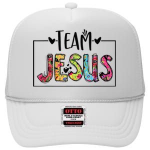 Team Jesus Lover Christian Religious Believers God High Crown Mesh Back Trucker Hat