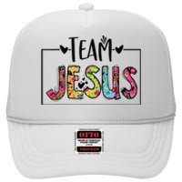 Team Jesus Lover Christian Religious Believers God High Crown Mesh Back Trucker Hat