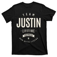 Team Justin Lifetime Member Justin Name T-Shirt