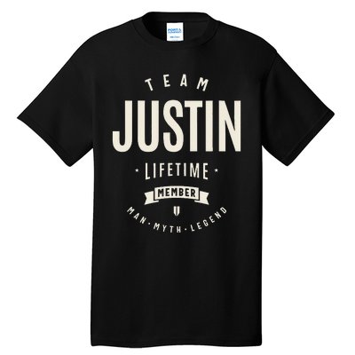 Team Justin Lifetime Member Justin Name Tall T-Shirt