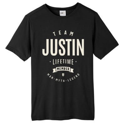 Team Justin Lifetime Member Justin Name Tall Fusion ChromaSoft Performance T-Shirt