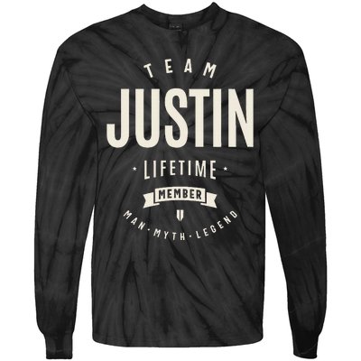 Team Justin Lifetime Member Justin Name Tie-Dye Long Sleeve Shirt