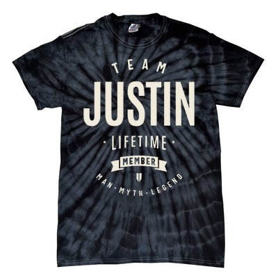 Team Justin Lifetime Member Justin Name Tie-Dye T-Shirt