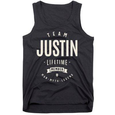 Team Justin Lifetime Member Justin Name Tank Top