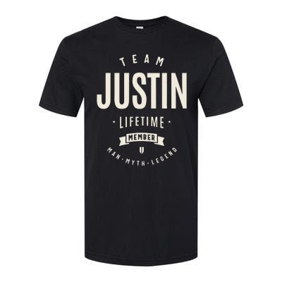 Team Justin Lifetime Member Justin Name Softstyle CVC T-Shirt