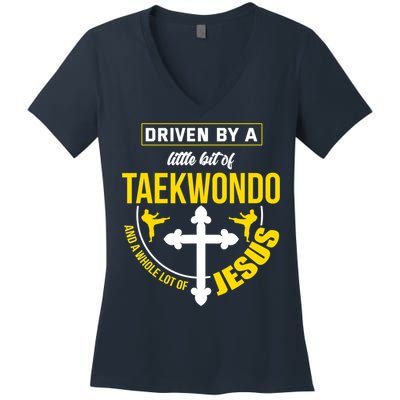 Taekwondo Jesus Martial Arts Christian Taekwondo Women's V-Neck T-Shirt