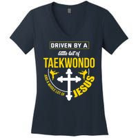 Taekwondo Jesus Martial Arts Christian Taekwondo Women's V-Neck T-Shirt