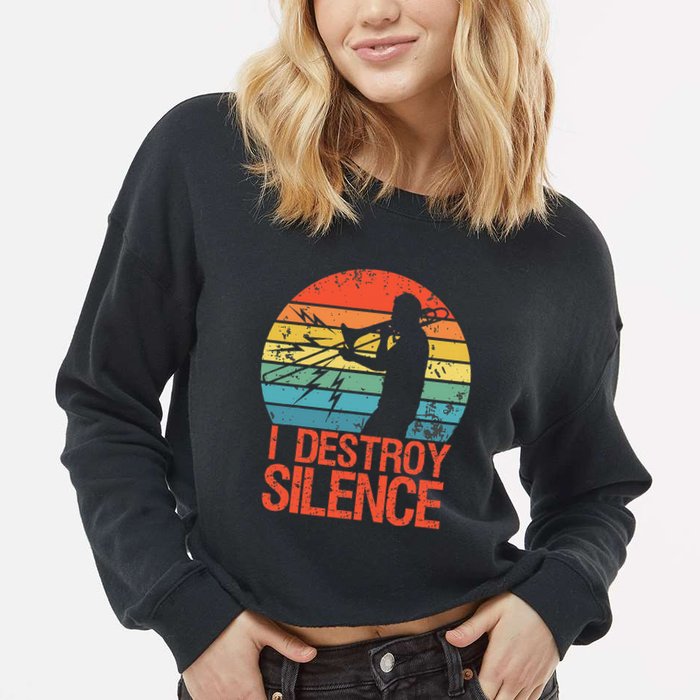 Trombone Jazz Musician Trombone Player Cropped Pullover Crew