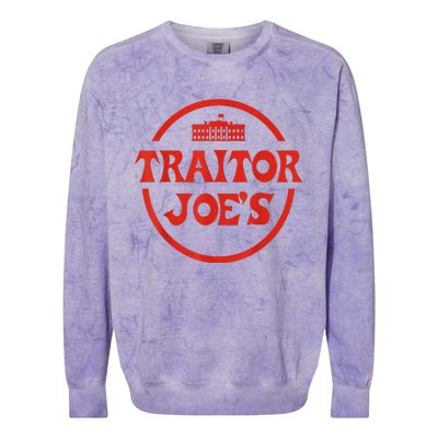 Traitor Joe's MAGA AntiBiden Funny Political Colorblast Crewneck Sweatshirt