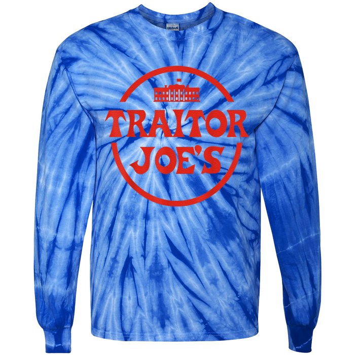 Traitor Joe's MAGA AntiBiden Funny Political Tie-Dye Long Sleeve Shirt