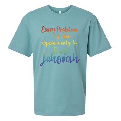 Trust Jehovah Message Jw Sueded Cloud Jersey T-Shirt