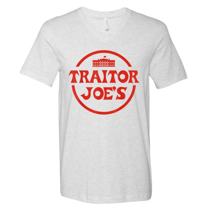 Traitor Joe's MAGA AntiBiden Funny Political V-Neck T-Shirt