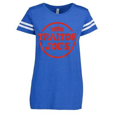 Traitor Joe's MAGA AntiBiden Funny Political Enza Ladies Jersey Football T-Shirt