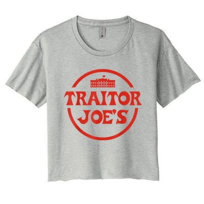 Traitor Joe's MAGA AntiBiden Funny Political Women's Crop Top Tee