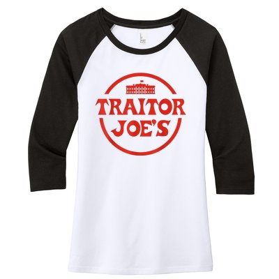 Traitor Joe's MAGA AntiBiden Funny Political Women's Tri-Blend 3/4-Sleeve Raglan Shirt