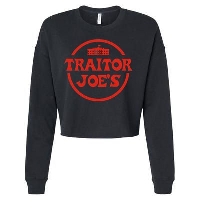 Traitor Joe's MAGA Anti-Biden Funny Political  Cropped Pullover Crew
