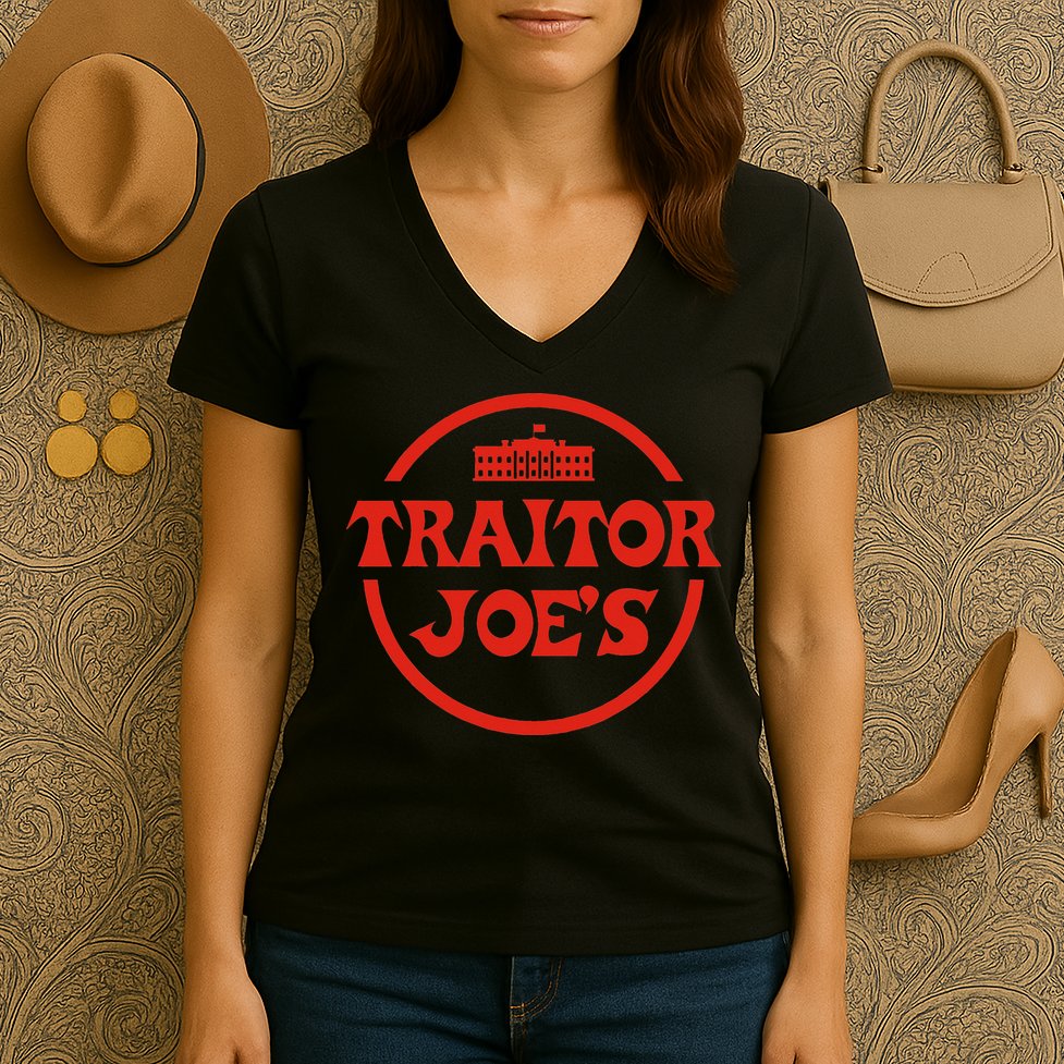 Traitor Joe's MAGA Anti-Biden Funny Political  Women's V-Neck T-Shirt