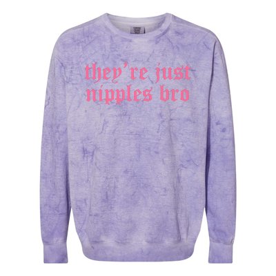 Theyre Just Nipples Bro Colorblast Crewneck Sweatshirt