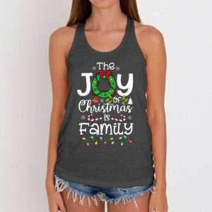 The Joy Of Christmas Is Family Xmas Family Women's Knotted Racerback Tank