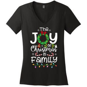 The Joy Of Christmas Is Family Xmas Family Women's V-Neck T-Shirt