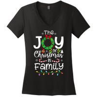 The Joy Of Christmas Is Family Xmas Family Women's V-Neck T-Shirt