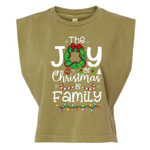 The Joy Of Christmas Is Family Xmas Family Garment-Dyed Women's Muscle Tee