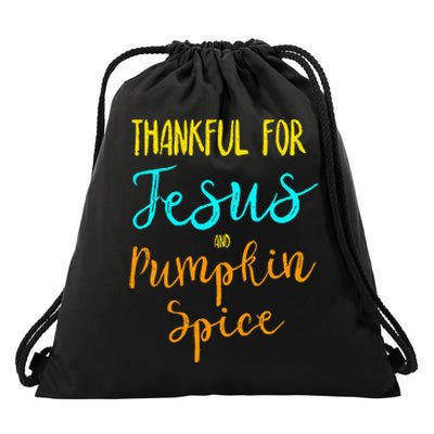 Thankful Jesus Pumpkin Spice Thanksgiving Pajamas Top Ladies Drawstring Bag