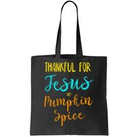 Thankful Jesus Pumpkin Spice Thanksgiving Pajamas Top Ladies Tote Bag