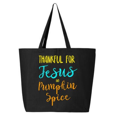 Thankful Jesus Pumpkin Spice Thanksgiving Pajamas Top Ladies 25L Jumbo Tote