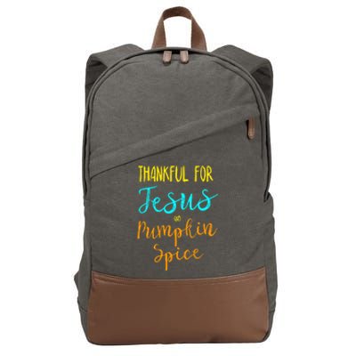 Thankful Jesus Pumpkin Spice Thanksgiving Pajamas Top Ladies Cotton Canvas Backpack