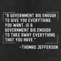 Thomas Jefferson Quote A Government Big Enough Liberty 7 Panel Mesh Trucker Snapback Hat