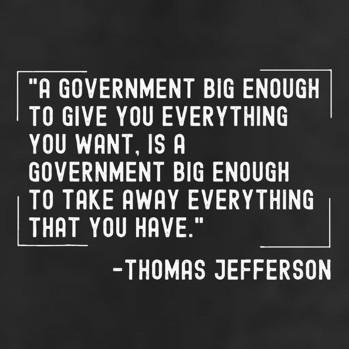 Thomas Jefferson Quote A Government Big Enough Liberty 7 Panel Mesh Trucker Snapback Hat