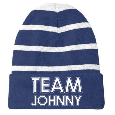 Team Johnny Retro Striped Beanie with Solid Band