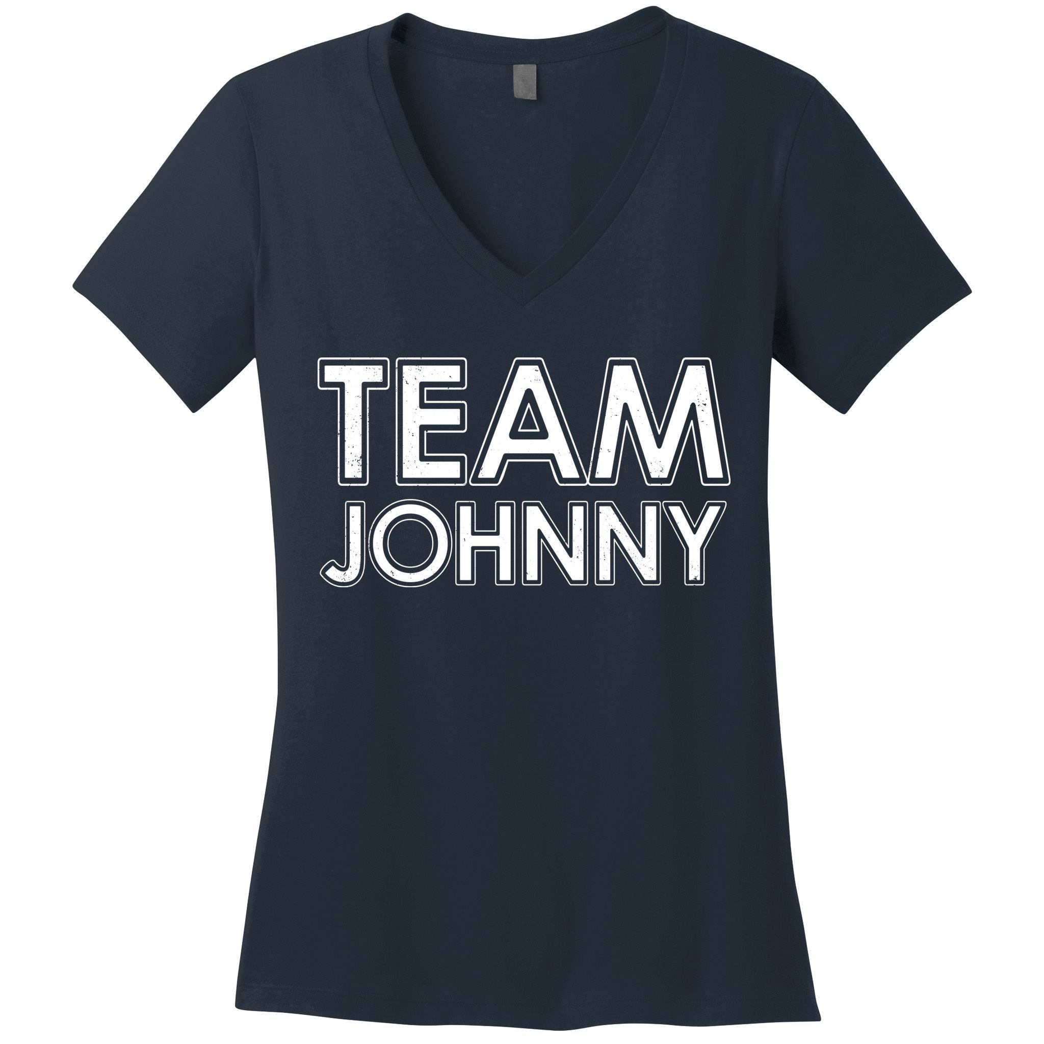 Team Johnny Retro Women's V-Neck T-Shirt