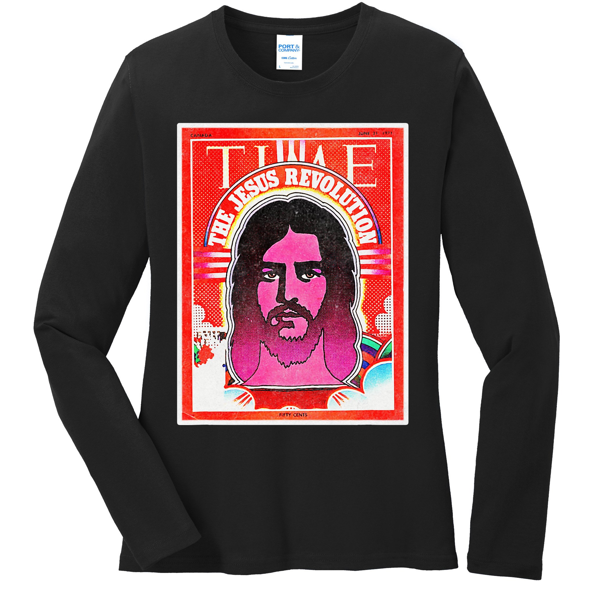 The Jesus Revolution Retro Vintage Christian Revival 70s 60s Ladies Long Sleeve Shirt