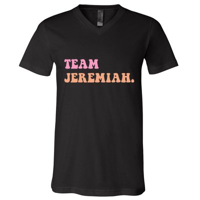 Team Jeremiah Retro Groovy V-Neck T-Shirt