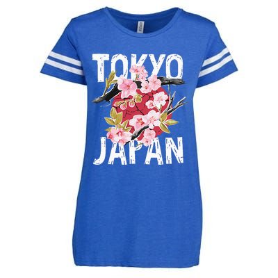 Tokyo Japan Sakura Cherry Blossom On Japan Red Sun Enza Ladies Jersey Football T-Shirt