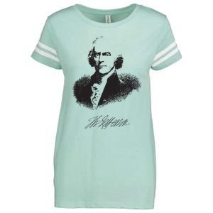 Thomas Jefferson Signature American Hero Presidential Enza Ladies Jersey Football T-Shirt