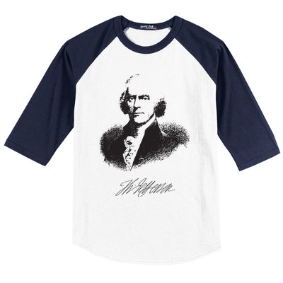 Thomas Jefferson Signature American Hero Presidential Baseball Sleeve Shirt