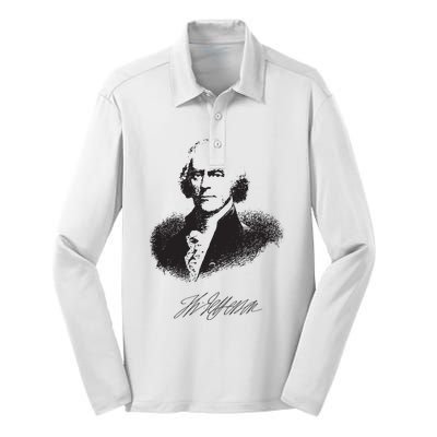 Thomas Jefferson Signature American Hero Presidential Silk Touch Performance Long Sleeve Polo