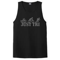 Triathlon Just Tri Sport Funny Triathlete Gift PosiCharge Competitor Tank