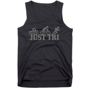 Triathlon Just Tri Sport Funny Triathlete Gift Tank Top