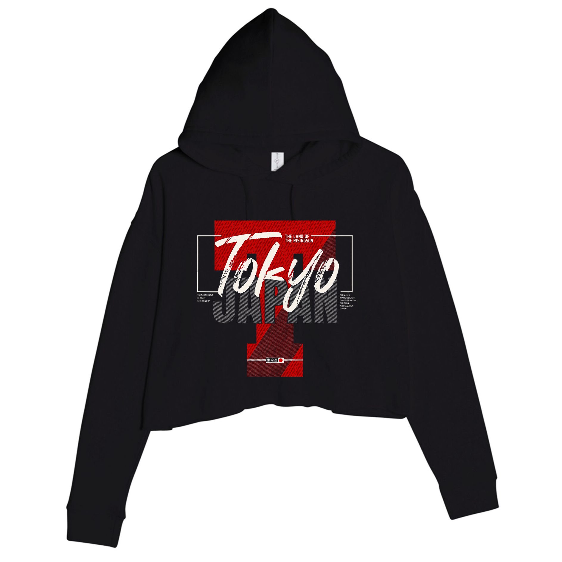 Tokyo Japan The Land Of The Rising Sun Crop Fleece Hoodie