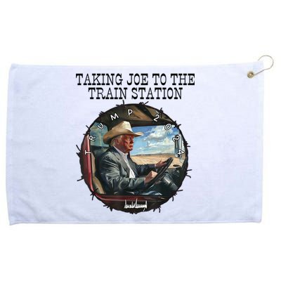 Taking Joe To The Train Station Trump 2024 Grommeted Golf Towel