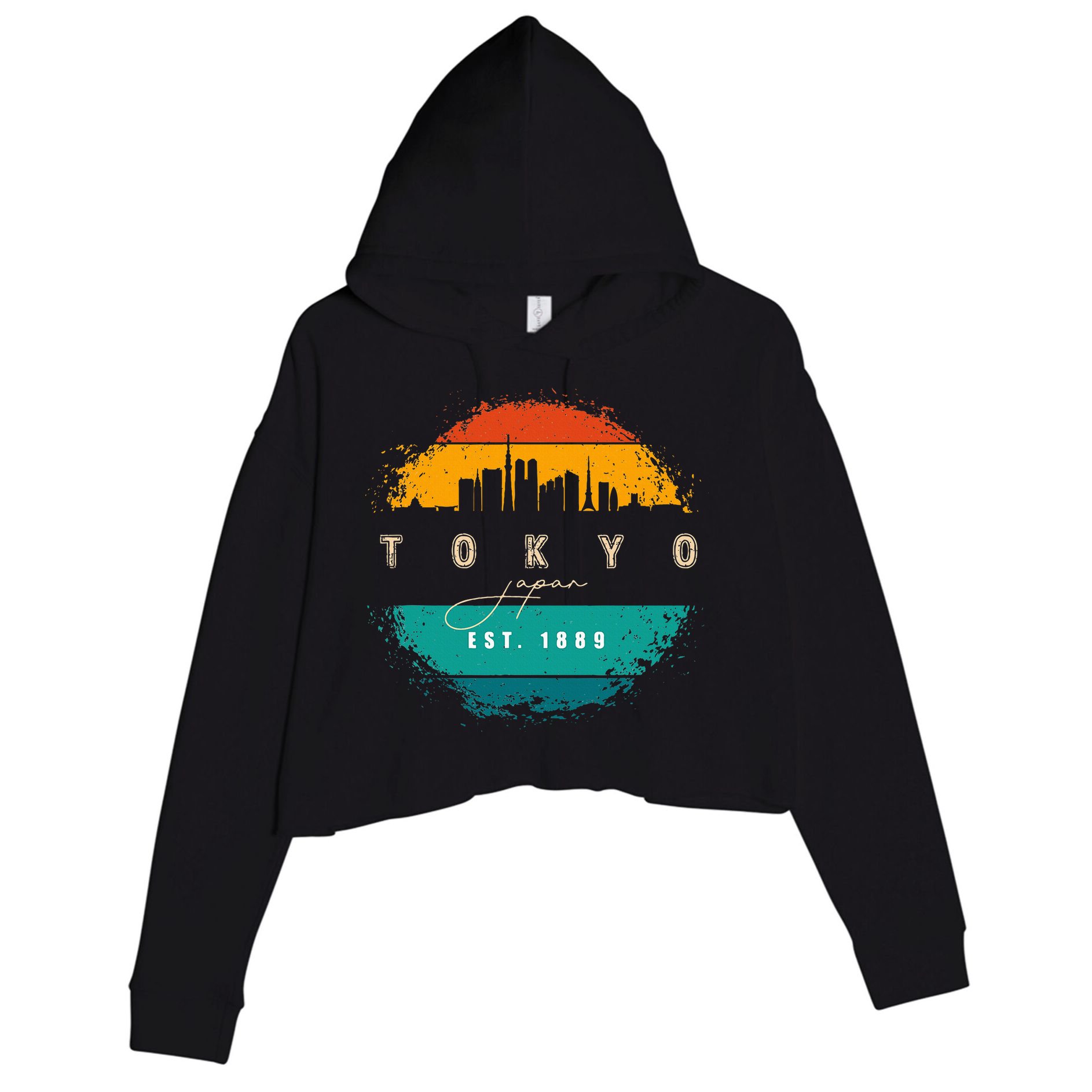 Tokyo Japan Crop Fleece Hoodie